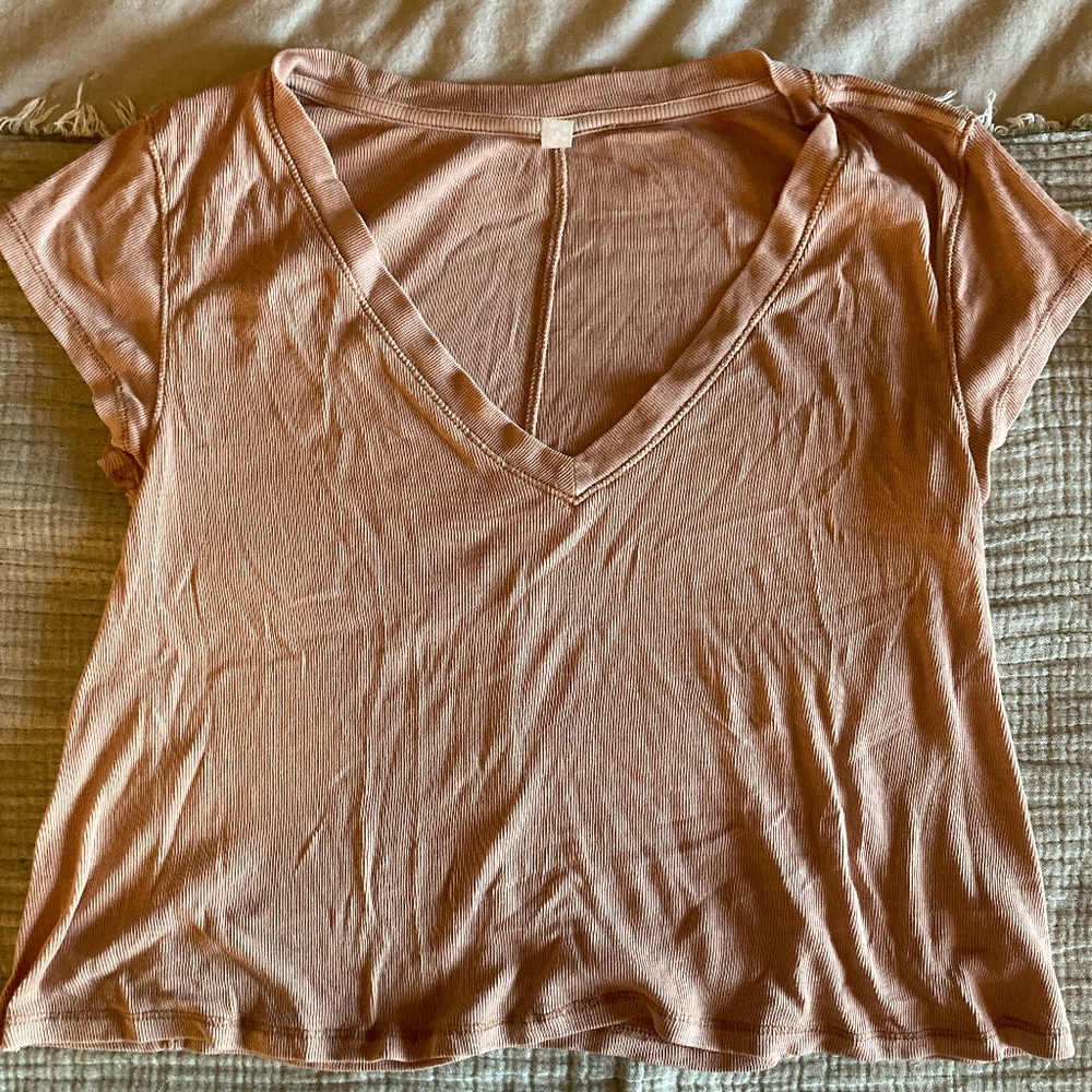 Free People tan t shirt